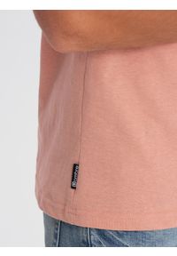 Ombre Clothing - T-shirt męski bawełniany BASIC - różowy V9 S1370 - XL. Kolor: różowy. Materiał: bawełna. Styl: klasyczny #6