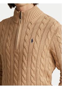 Polo Ralph Lauren Sweter 710810841003 Beżowy Regular Fit. Typ kołnierza: polo. Kolor: beżowy. Materiał: bawełna