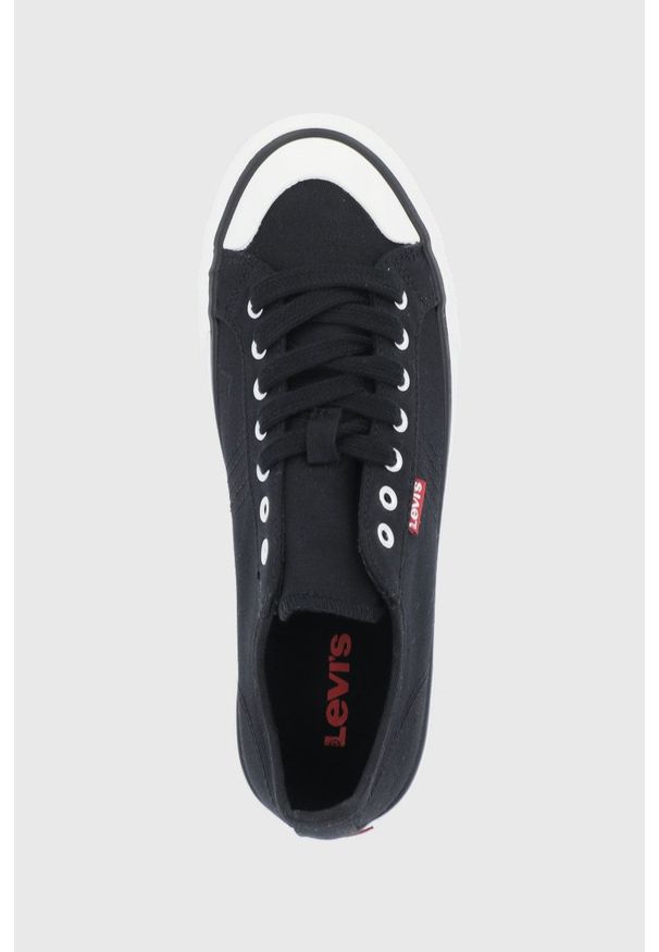 Levi's® - Levi's Trampki Hernandez S damskie kolor czarny. Okazja: na spotkanie biznesowe. Zapięcie: sznurówki. Kolor: czarny. Materiał: guma. Szerokość cholewki: normalna. Styl: biznesowy