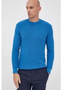 Sisley sweter bawełniany męski lekki. Kolor: niebieski. Materiał: bawełna. Długość rękawa: długi rękaw. Długość: długie #4