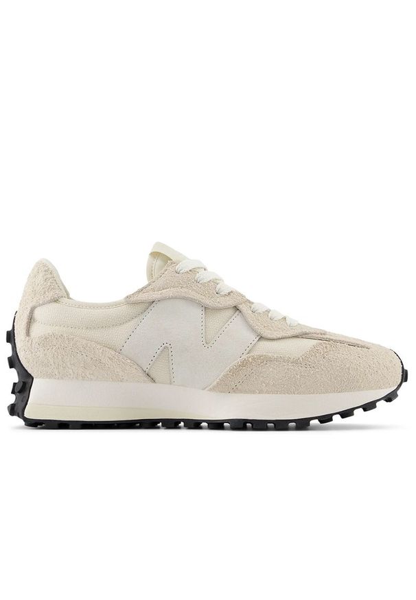 Buty New Balance U327WTH - beżowe. Okazja: na co dzień. Zapięcie: sznurówki. Kolor: beżowy. Materiał: materiał, zamsz, prążkowany, guma, skóra. Szerokość cholewki: normalna