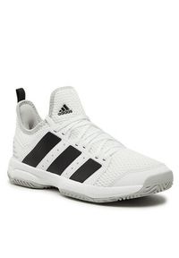 Adidas - adidas Buty Stabil Indoor HR0247 Biały. Kolor: biały. Materiał: materiał #2