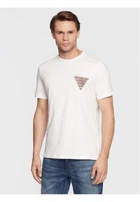 Guess T-Shirt Eskil M2BI26 J1314 Biały Slim Fit. Kolor: biały. Materiał: bawełna