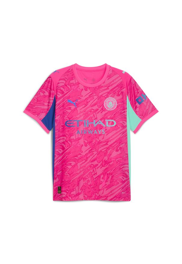 Puma - Męska koszulka bramkarska Manchester City 25/26 PUMA. Kolor: różowy. Materiał: tkanina. Sport: bieganie