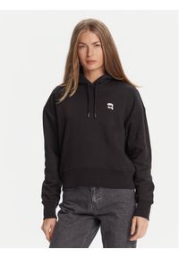 Karl Lagerfeld - KARL LAGERFELD Bluza A3W20053 Czarny Regular Fit. Typ kołnierza: dekolt w karo. Kolor: czarny. Materiał: bawełna #1