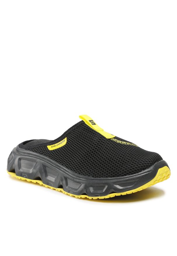 salomon - Klapki Salomon Reelax Slide 6.0 L47112100 Black/Black/Buttercup. Kolor: czarny. Materiał: materiał