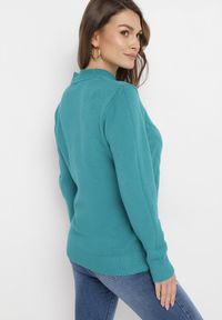 Born2be - Zielony Sweter z Długim Rękawem Abewina. Kolor: zielony. Materiał: dzianina, tkanina. Długość rękawa: długi rękaw. Długość: długie #3