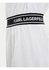 Karl Lagerfeld - KARL LAGERFELD Sukienka codzienna A2W13038 Biały Regular Fit. Okazja: na co dzień. Typ kołnierza: dekolt w karo. Kolor: biały. Materiał: bawełna. Typ sukienki: proste. Styl: casual #5