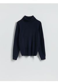 Reserved - Golf z wełny merino - granatowy. Typ kołnierza: golf. Kolor: niebieski. Materiał: wełna