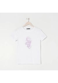 Sinsay - Koszulka z nadrukiem - Biały. Kolor: biały. Wzór: nadruk #1