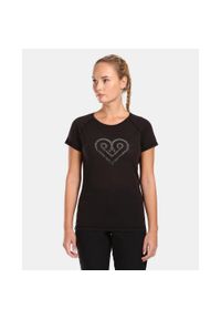 Damska koszulka z wełny merynosów Kilpi ZARJA-W. Kolor: czarny. Materiał: wełna. Sport: turystyka piesza #1