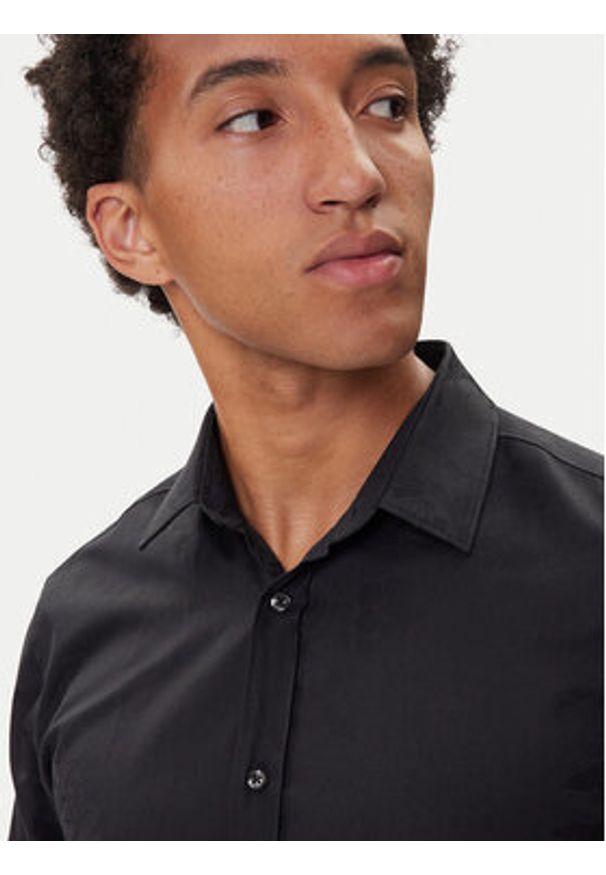 Hugo - HUGO Koszula Elisha02 50544981 Czarny Slim Fit. Kolor: czarny. Materiał: syntetyk