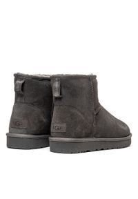 Ugg - UGG W Classic Mini II Buty zimowe damskie. Okazja: na plażę. Kolor: szary. Materiał: materiał. Sezon: zima. Styl: młodzieżowy #3