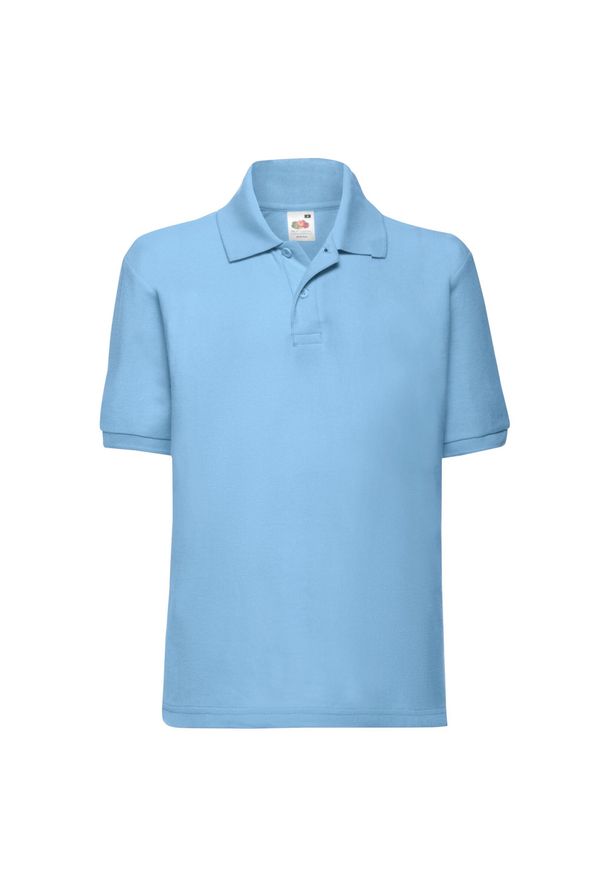 FRUIT OF THE LOOM - Koszulka Polo Dla Dzieci 65/35. Typ kołnierza: polo. Kolor: niebieski