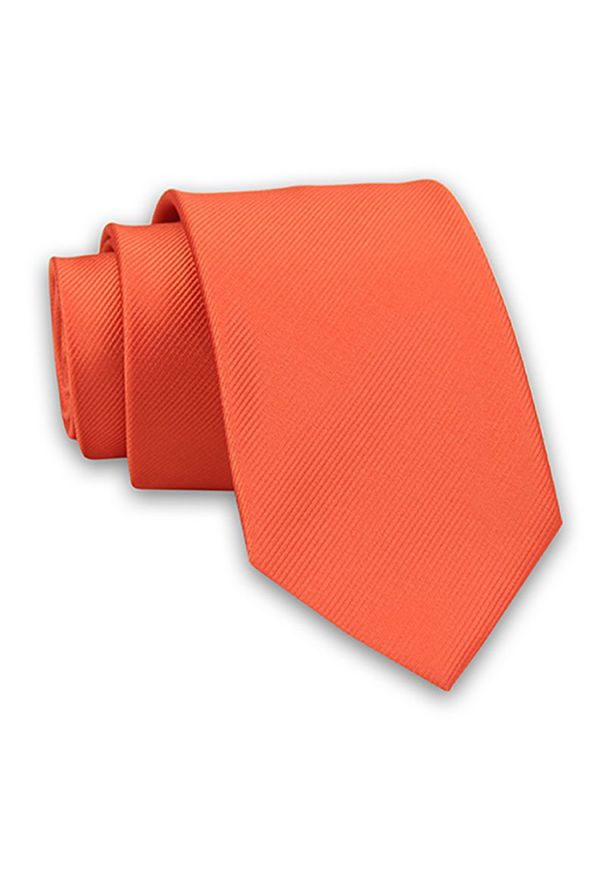 Pomarańczowy krawat Angelo di Monti elegancki, w prążki