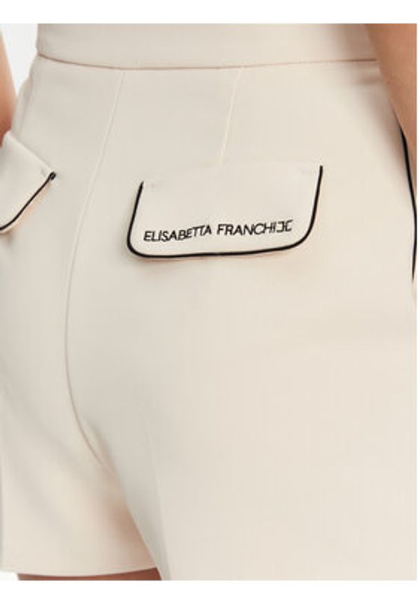 Elisabetta Franchi Szorty materiałowe SH-008-51E2 Beżowy Regular Fit. Kolor: beżowy. Materiał: syntetyk