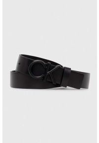 Calvin Klein pasek skórzany męski kolor czarny. Kolor: czarny. Materiał: skóra #1