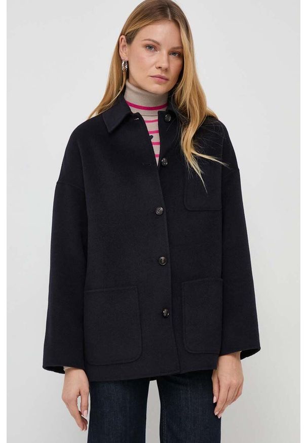 MAX&Co. kurtka koszulowa kolor granatowy przejściowa oversize. Kolor: niebieski