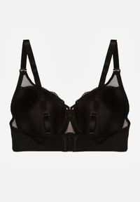 Renee - Czarno-Beżowy Biustonosz z Koronki z Sercem z Cyrkonii Adrievianna. Kolor: czarny. Materiał: koronka. Wzór: koronka #8