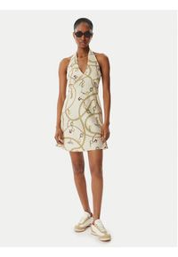 Tommy Jeans Sukienka letnia Chain Print DW0DW22346 Beżowy jasny Slim Fit. Kolor: beżowy. Materiał: syntetyk. Wzór: nadruk. Sezon: lato #5