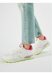 Pepe Jeans Sneakersy Brit Neon W PLS40011 Biały. Kolor: biały. Materiał: skóra #4