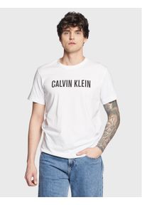 Calvin Klein Swimwear T-Shirt Logo KM0KM00836 Biały Regular Fit. Kolor: biały. Materiał: bawełna