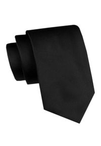 Chattier - Klasyczny, Szeroki Krawat Męski CHATTIER - Jednokolorowy, Czarny. Kolor: czarny. Materiał: tkanina. Styl: klasyczny #1