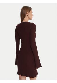 Kontatto Sukienka dzianinowa 3M0819C Bordowy Slim Fit. Kolor: brązowy. Materiał: wiskoza