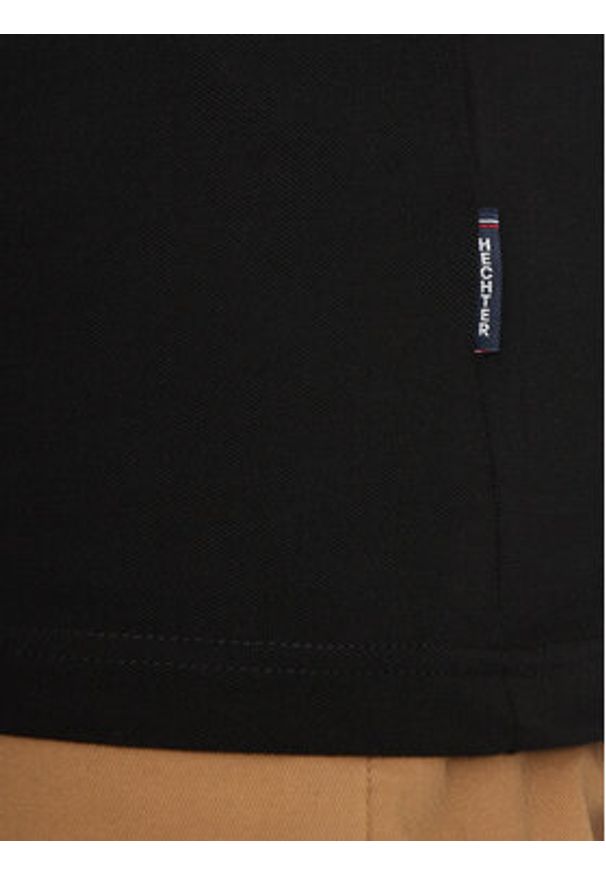 Hechter Paris Polo Pique H-Eco 74004 151902 Czarny Regular Fit. Typ kołnierza: polo. Kolor: czarny. Materiał: bawełna