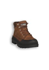 Buty do chodzenia męskie Palladium Pallatrooper Cuff Wp. Kolor: brązowy. Materiał: skóra. Szerokość cholewki: normalna. Sport: turystyka piesza