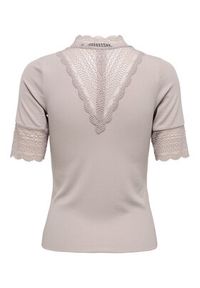 only - ONLY Bluzka Tilde 15335353 Beżowy Slim Fit. Kolor: beżowy. Materiał: wiskoza #3