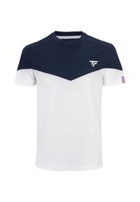 TECNIFIBRE - Koszulka tenisowa męska z krótkim rękawem Tecnifibre PERF TEE. Kolor: biały, wielokolorowy, niebieski. Długość rękawa: krótki rękaw. Długość: krótkie. Sport: tenis