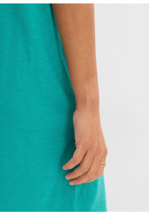 bonprix - Sukienka z dżerseju, z czystej bawełny organicznej. Kolor: zielony. Materiał: jersey, bawełna