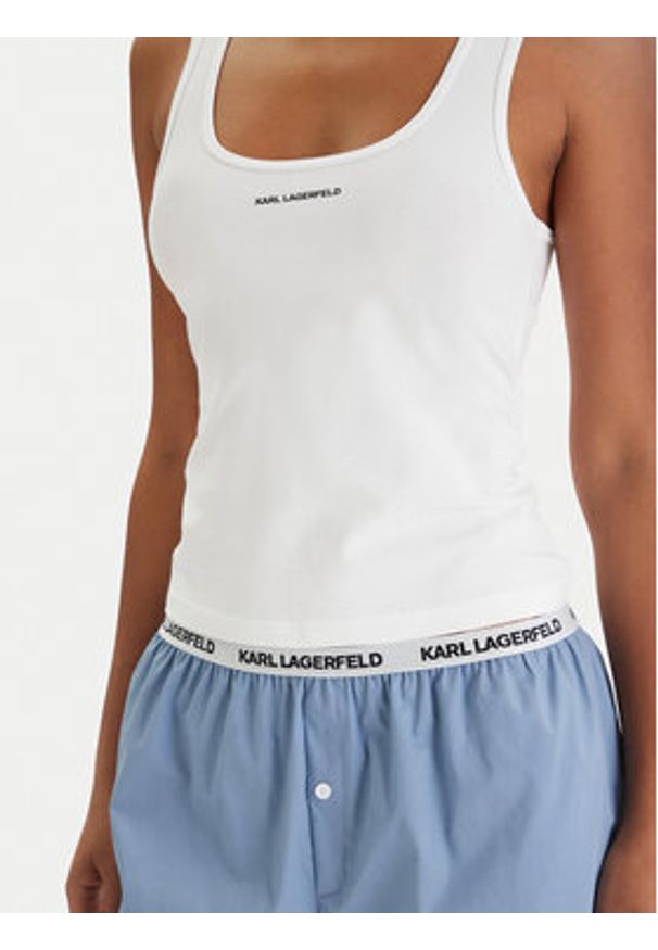 Karl Lagerfeld - KARL LAGERFELD Piżama B1W45008 Biały Regular Fit. Kolor: biały. Materiał: bawełna