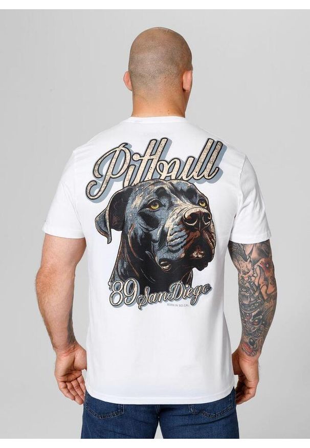 PITBULL - Koszulka bawełniana sportowy t-shirt dla dorosłych Original. Kolor: biały, wielokolorowy. Materiał: bawełna. Sport: taniec, joga i pilates