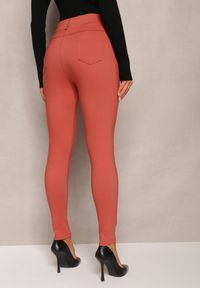 Renee - Pomarańczowe Spodnie Skinny z Talią High Waist Malga. Stan: podwyższony. Kolor: pomarańczowy. Długość: długie #5