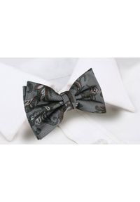 Mucha Męska z Poszetką - Chattier - Szara w Kwiaty. Kolor: szary. Wzór: kwiaty. Styl: elegancki, sportowy #4