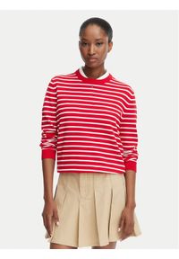 Tommy Jeans Sweter Essential DW0DW20159 Czerwony Regular Fit. Kolor: czerwony. Materiał: bawełna #1