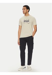 BOSS T-Shirt Logo Space 50539186 Beżowy Regular Fit. Kolor: beżowy. Materiał: bawełna #2