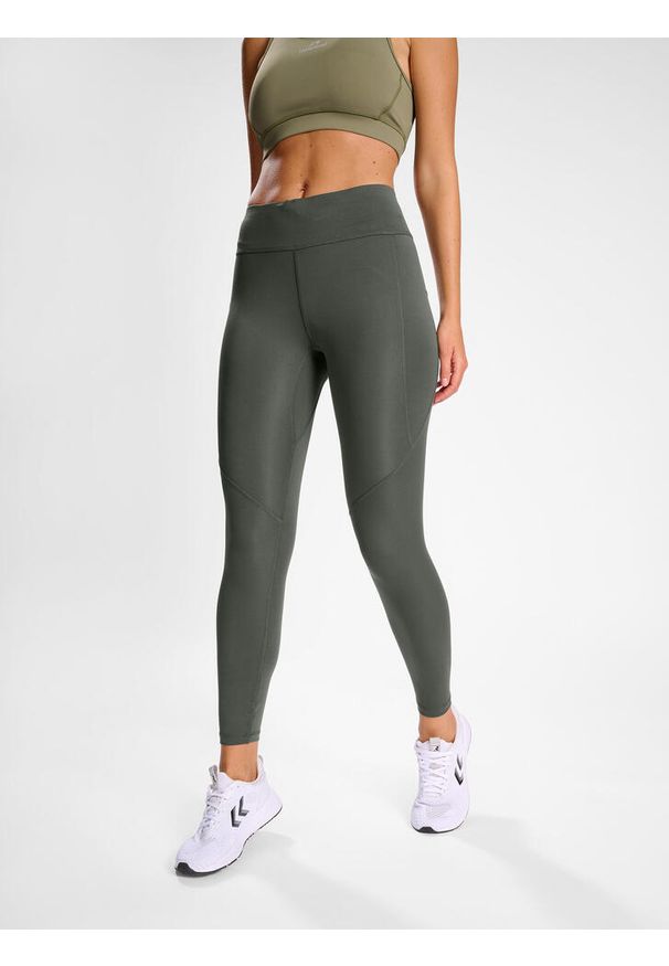 NewLine - Damskie legginsy Newline Beat. Kolor: wielokolorowy, szary, brązowy. Materiał: dresówka