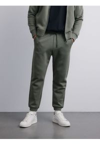 Reserved - Spodnie dresowe regular fit - jasny zielony. Kolor: zielony. Materiał: dresówka #1