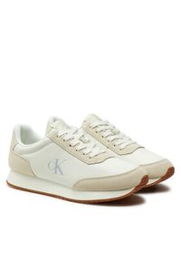 Calvin Klein Jeans Sneakersy Runner Laceup Low Mix Mg YW0YW01798 Biały. Kolor: biały. Materiał: zamsz, skóra #6