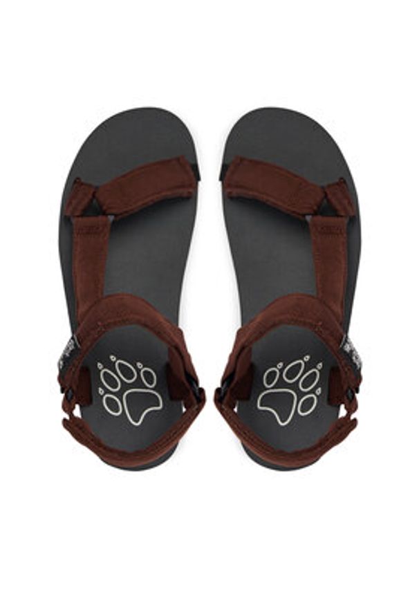 Jack Wolfskin Sandały Taiga A65621 Brązowy ciemny. Kolor: brązowy. Materiał: materiał