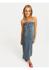JJXX Sukienka jeansowa Tinga 12260695 Niebieski Slim Fit. Kolor: niebieski. Materiał: syntetyk #7