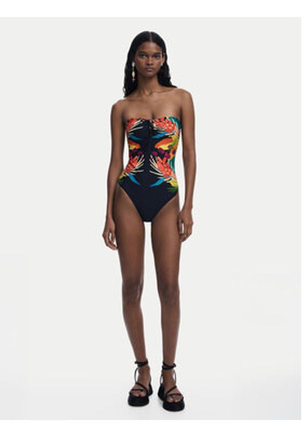 Desigual Strój kąpielowy Bahamas 25SWMK09 Czarny. Kolor: czarny. Materiał: syntetyk