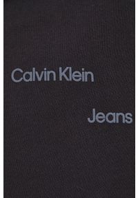 Calvin Klein Jeans bluza J40J400143.PPYY kolor czarny z kapturem gładka. Typ kołnierza: kaptur. Kolor: czarny. Materiał: bawełna, włókno, dzianina, lyocell. Wzór: gładki #6