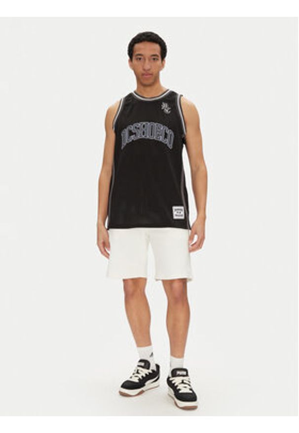 DC Tank top ADYKT03257 Czarny Regular Fit. Kolor: czarny. Materiał: syntetyk