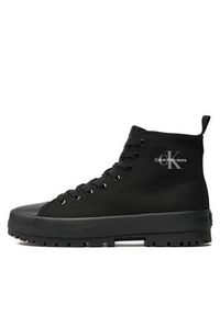 Calvin Klein Jeans Trampki Lugged Hybrid High Laceup Mtr YM0YM01021 Czarny. Kolor: czarny. Materiał: materiał #6