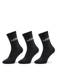 Adidas - adidas Skarpety wysokie unisex Linear Crew Cushioned Socks 3 Pairs IC1301 Czarny. Kolor: czarny