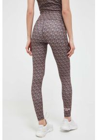 Guess legginsy damskie kolor brązowy wzorzyste. Stan: podwyższony. Kolor: brązowy. Materiał: dzianina #4